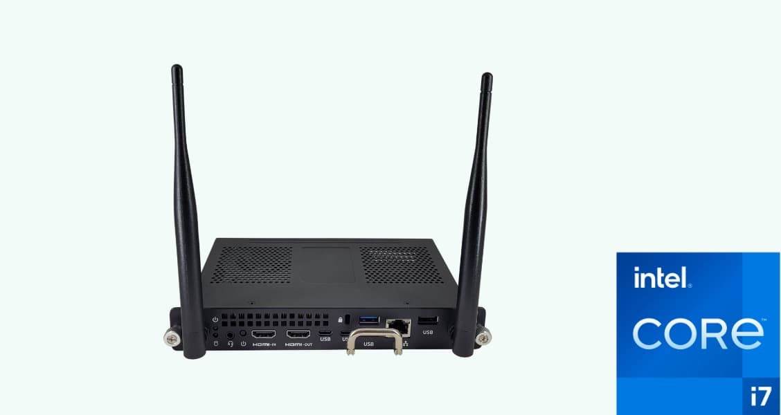 Intel Core i7 1185G7 vPro SMART OPS PC module, designed for superior performance in interactive displays.