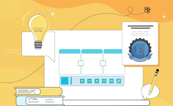 A digital graphic with a light bulb and scientific elements representing innovation in learning.