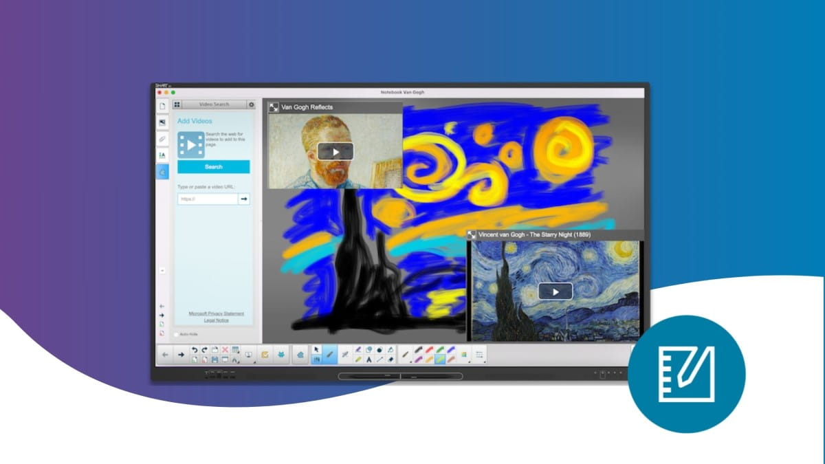 A SMART Board GX series with the SMART Notebook logo in the bottom right corner.