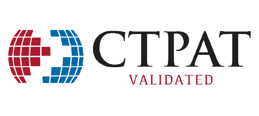 Official certification logo of CTPAT, featuring a stylized globe in red and blue, accompanied by the text 'CTPAT Validated'.