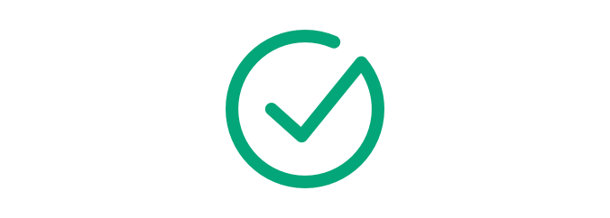 A simple green checkmark icon.