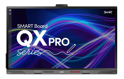 SMART Board QX Pro series interactive display, featuring advanced connectivity for collaboration.